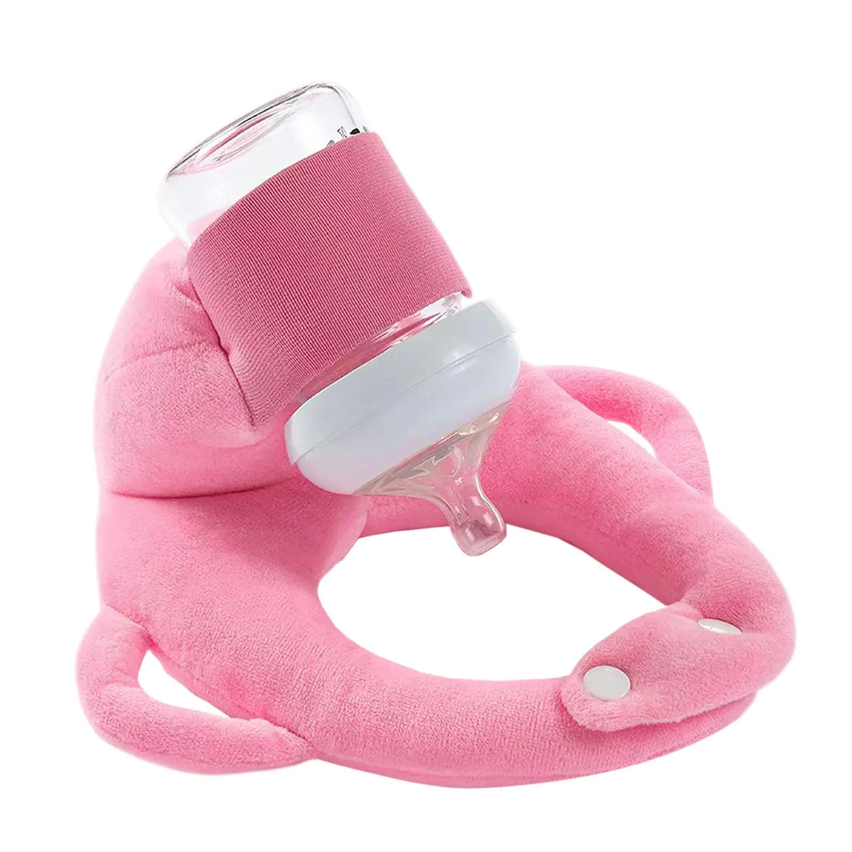 Miocololy Baby Bottle HolderSelf Feeding Support Pad for Hands Free Bottle FeedingDrying Rack Bottle (Pink)