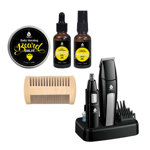 Mario Lopez Grooming Essentials Bundle with 10-Piece Trimming Kit & 4-Piece Beard Care Set by Pursonic