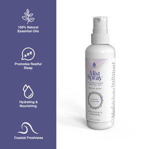 Mist Spray with 100% Natural Essential Oils – Lavender & Sea Salt Aromatherapy by Pursonic