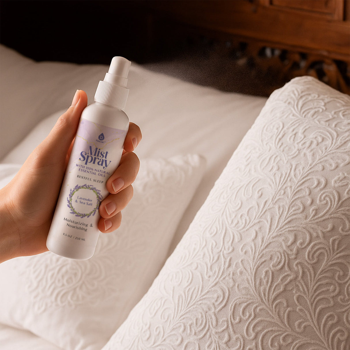 Mist Spray with 100% Natural Essential Oils – Lavender & Sea Salt Aromatherapy by Pursonic