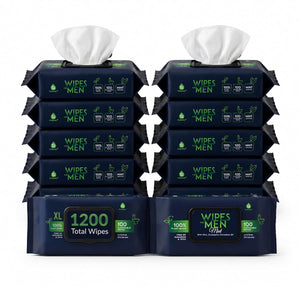 12 Pack of Flushable Man Wipes (1200 Mint Scented Wipes)