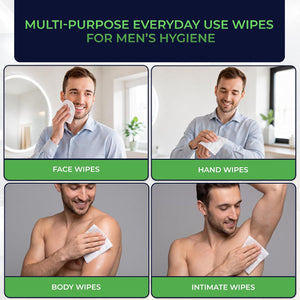 12 Pack of Flushable Man Wipes (1200 Mint Scented Wipes)