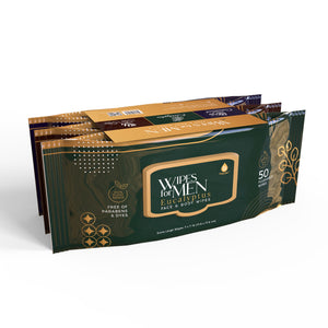 Men's Assorted Face and Body Wipes – Cedarwood, Tea Tree, and Eucalyptus (3-Pack, 150 Wipes) by Pursonic