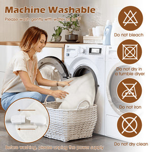 Machine Washable Electric Bed Warmer with Dual Controller 9 Heat Setting and 9-Hour Auto Off and Overheat Protection-Queen Size