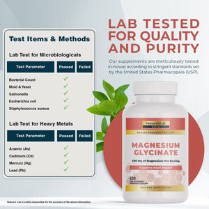 Nature's Lab Gold Magnesium Glycinate - 120 Capsules