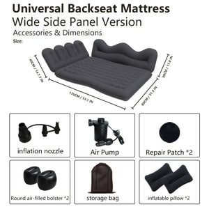 Car Inflatable Mattress Back Seat Bed SUV Travel Air Bed w/ Pump & Pillows