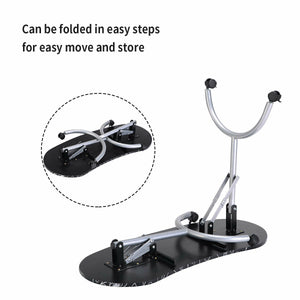 Foldable Portable Manicure Table with Drawer Casters and Cushion-Black