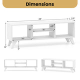 Media TV Console Table with Raised Support Legs-White