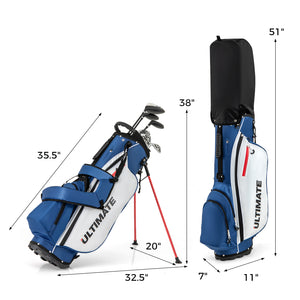 Mens LeftHanded Complete Golf Clubs and Bag Set Portable Lightweight Golf Stand Bag-Blue