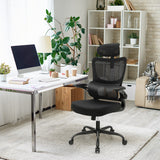 Mesh Office Chair with Adaptive Lumbar Support  Flip-up Armrests  Reclining Backrest-Black