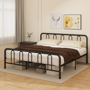 Full/Queen Size Metal Bed Frame with Headboard and Footboard-King Size