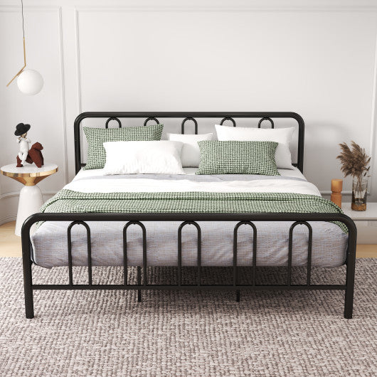 Full/Queen Size Metal Bed Frame with Headboard and Footboard-King Size