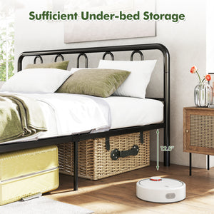 Full/Queen Size Metal Bed Frame with Headboard and Footboard-King Size