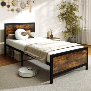 Metal Bed Frame with Headboard and Footboard-Twin Size
