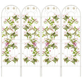 4 Pack 71 x 20 Inches Metal Garden Trellis for Climbing Plants-White