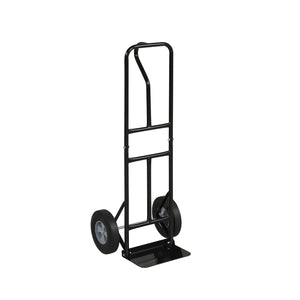 Metal Hand Truck Heavy-Duty 600 LBS Moving Dolly Cart with P-Handle and 10inch Rubber Wheels-Black