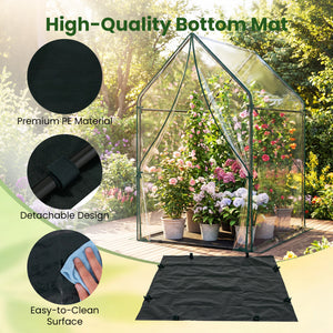 Mini Green House Metal Frame with Waterproof Bottom Mat and Wind Ropes-L