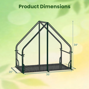 Mini Green House Metal Frame with Waterproof Bottom Mat and Wind Ropes-S