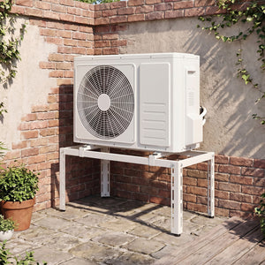 Mini Split Ground Stand Adjustable for 9000-36000 BTU Ductless Air Conditioners Heat Pump-White