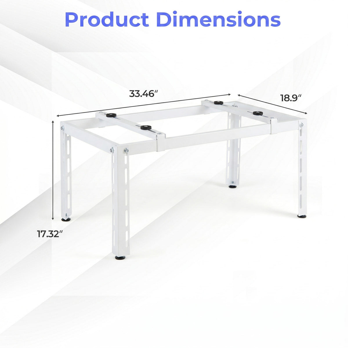 Mini Split Ground Stand Adjustable for 9000-36000 BTU Ductless Air Conditioners Heat Pump-White