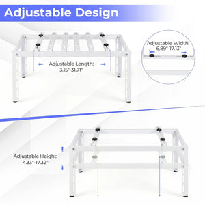 Mini Split Ground Stand Adjustable for 9000-36000 BTU Ductless Air Conditioners Heat Pump-White