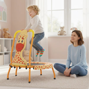 Mini Trampoline for Toddlers with Foam Padded Handle and Safety Padded Cover-Orange