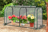 Mini Tunnel Greenhouse with Roll-up Zipper Door-White