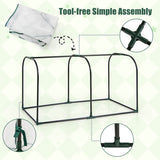 Mini Tunnel Greenhouse with Roll-up Zipper Door-White