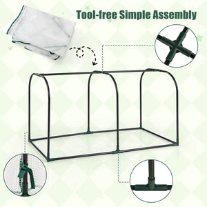 Mini Tunnel Greenhouse with Roll-up Zipper Door-White