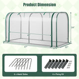 Mini Tunnel Greenhouse with Roll-up Zipper Door-White