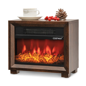 Mini Wooden Space Tabletop Fireplace with Realistic Flame Effect