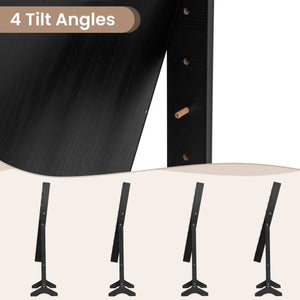 Mirror Jewelry Cabinet with 20 Warm Lights and 4 Tilt Angles-Black