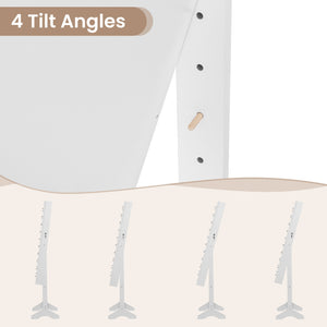 Mirror Jewelry Cabinet with 20 Warm Lights and 4 Tilt Angles-White