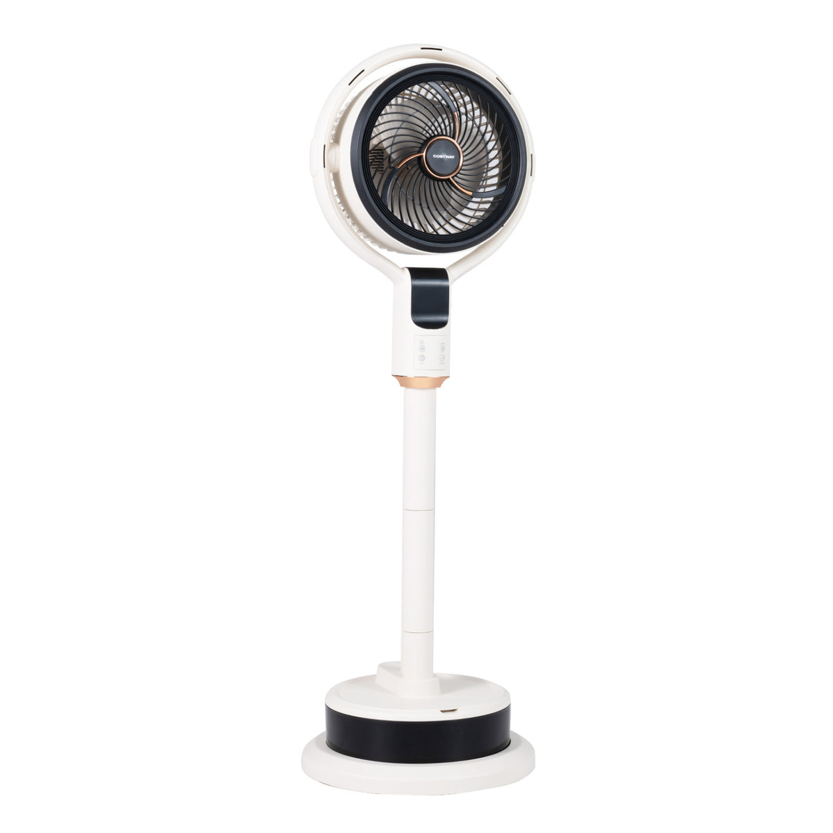 Misting Pedestal Fan Air Circulator with 90Â° Auto Oscillation Floor Standing Fan with 8 Speeds-White