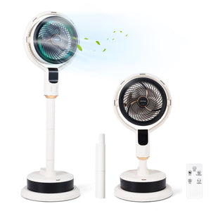 Misting Pedestal Fan Air Circulator with 90Â° Auto Oscillation Floor Standing Fan with 8 Speeds-White