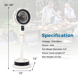 Misting Pedestal Fan Air Circulator with 90Â° Auto Oscillation Floor Standing Fan with 8 Speeds-White