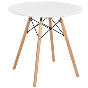 Modern 3-Piece Dining Set: Round Table with Set of 2 Hollow Plastic Chairs