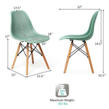 Modern 3-Piece Dining Set: Round Table with Set of 2 Hollow Plastic Chairs