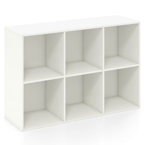 Modern 6-Cube Bookcase with Anti-tipping Kits for Bedroom Living Room-White