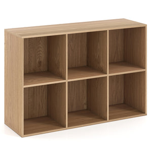 Modern 6-Cube Bookcase with Anti-tipping Kits for Bedroom Living Room-Natural