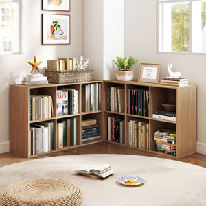 Modern 6-Cube Bookcase with Anti-tipping Kits for Bedroom Living Room-Natural