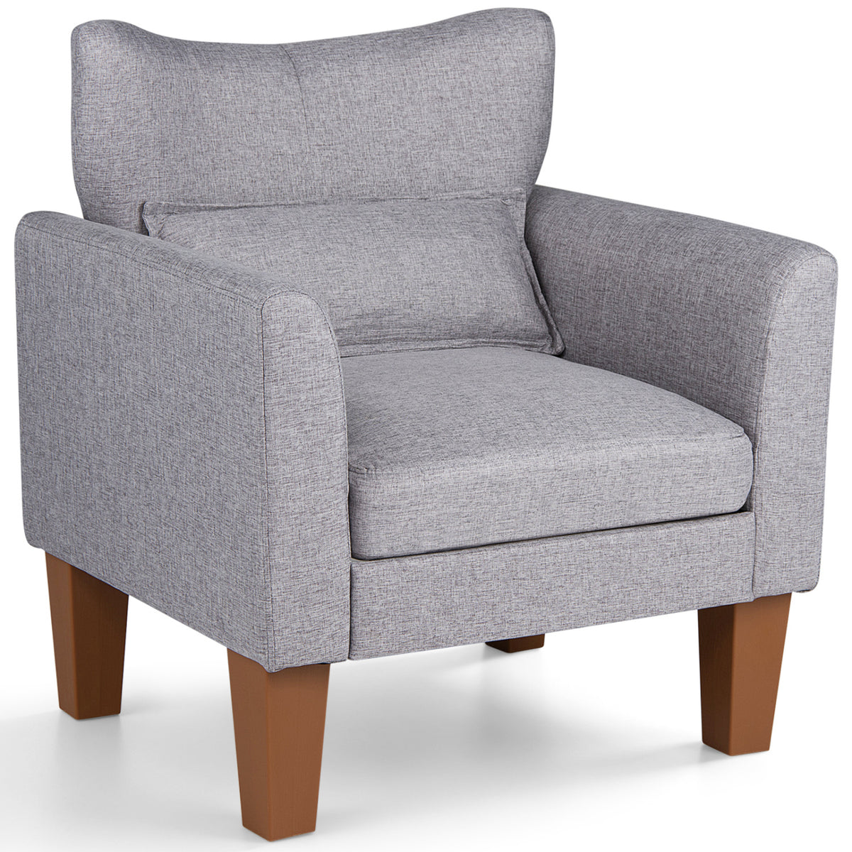 Modern Accent Chair with Removable Cushion & Pillow for Living Room-Gray