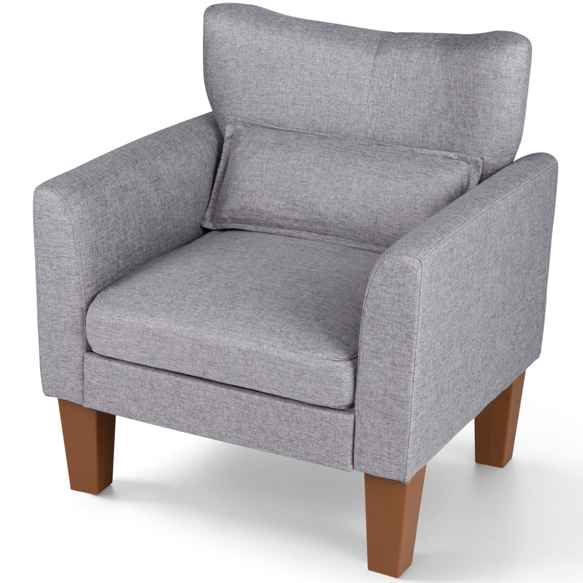 Modern Accent Chair with Removable Cushion & Pillow for Living Room-Gray
