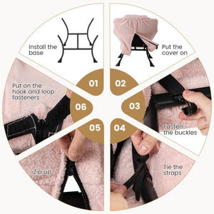 Modern Accent Chair with Folding Footrest and Head Pillow-Pink