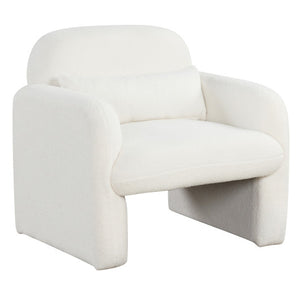 Modern Accent Chair with Waist Pillow and Armrests for Living Room Bedroom-Beige