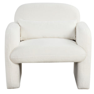 Modern Accent Chair with Waist Pillow and Armrests for Living Room Bedroom-Beige