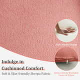 Modern Accent Chair with Waist Pillow and Armrests for Living Room Bedroom-Pink
