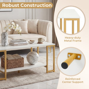 Modern Accent Table with Open Storage Shelf for Apartment and Lounge-White
