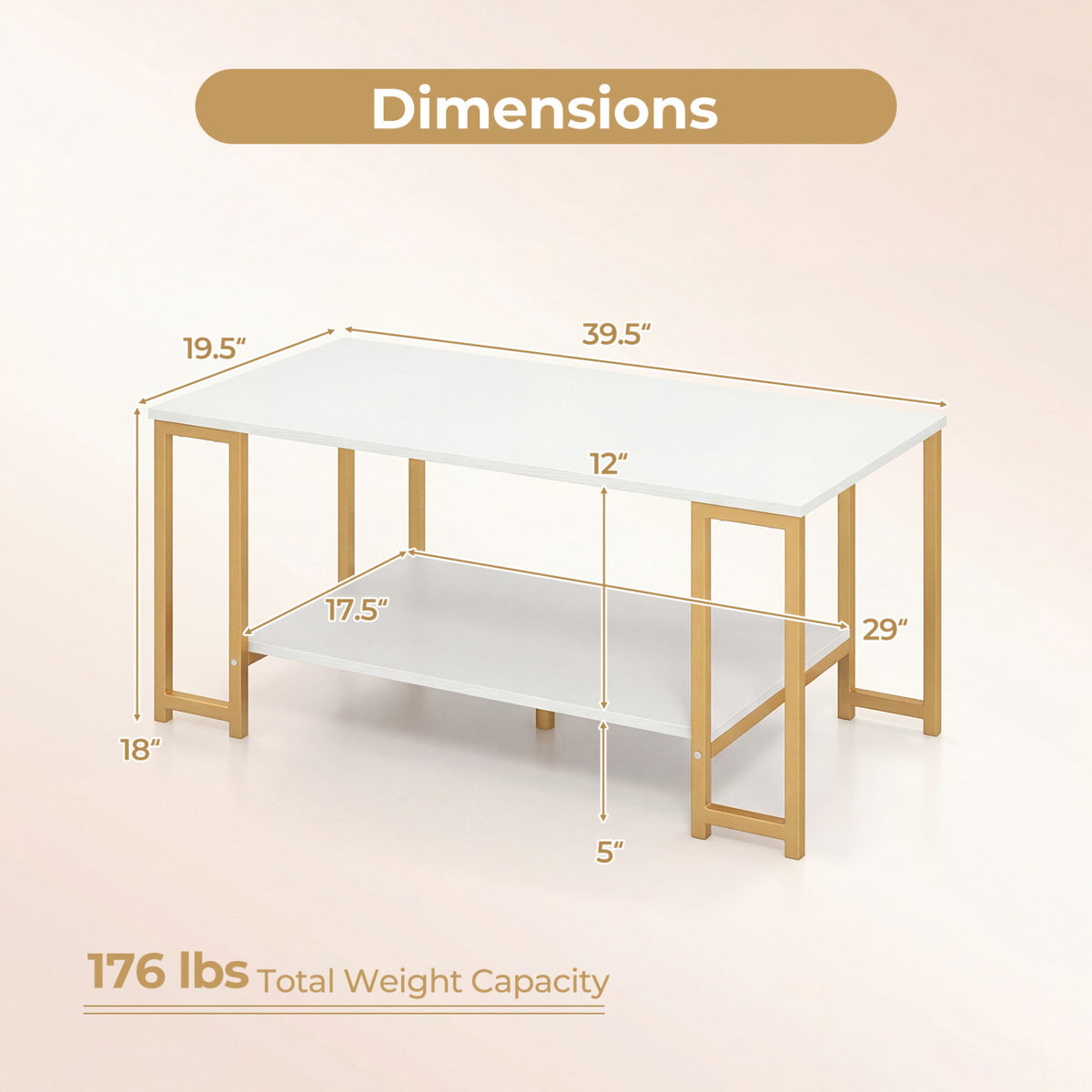 Modern Accent Table with Open Storage Shelf for Apartment and Lounge-White