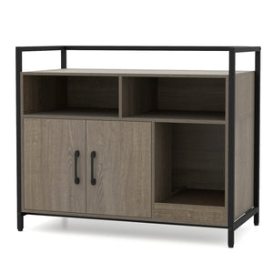 Hidden Cat Washroom with Double Doors and Scratch Cardboard-Oak